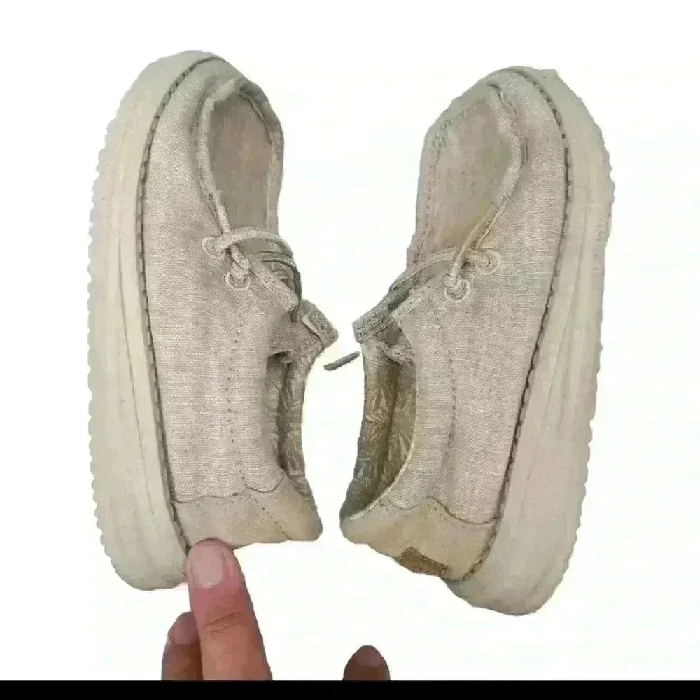 Hey Dude Toddler The Wally Beige Slip On Loafer Boat Shoe Toddler K9